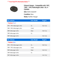thumbnail image 2 of Exhaust Hanger - Compatible with 1987, 1989 - 1992 Volkswagen Jetta 1.8L 4-Cylinder 1990 1991, 2 of 2