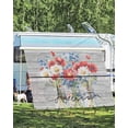 thumbnail image 4 of 4th of July RV Awning Sun Shade Screen 9'X15.3' America Patriotic Flower Mesh Sunscreen Wood Grain Awning Shade Screen with Zipper UV Blocker Completed Kits for RV Motorhome Camper Trailer, 4 of 7