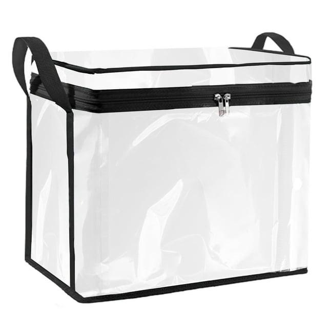 AMERTEERFoldable Comic Storage Box with Carry Handles and Transparent Window - Water-Resistant Multipurpose Organization for DVDs Books and More