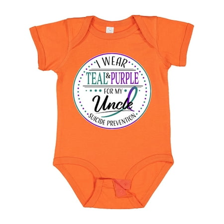 

Inktastic Suicide Prevention- I Wear Teal and Purple for My Uncle Gift Baby Boy or Baby Girl Bodysuit