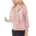 thumbnail image 5 of Made by Olivia Women's Solid Basic Long Sleeve Zip Up Fleece Jacket, 5 of 5