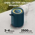 thumbnail image 3 of Altavoz Bluetooth Deeyaple inalámbrico IP67 a prueba de agua de 15 W, 3 of 7