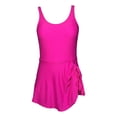 thumbnail image 5 of Linfrsh Girls' One-Piece Swimwear Girls One Piece Swimsuits Summer UPF 50+ Quick Dry Beach Bathing Suit Cross Shoulder Strap Swimwear(Hot Pink,13-14 Years), 5 of 6