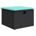 thumbnail image 3 of vidaXL 5 Piece Garden Sofa Set with Cushions Black Poly Rattan, 3 of 5