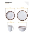 thumbnail image 7 of Table 12 Maldan Stoneware 16-Piece Dinnerware Set, Service for 4, Coupe Shaped Dinnerware, Reactive Glaze, Off-White with Coffee Brown Rim, Plates and Bowls Sets, TD16YN, 7 of 7