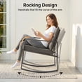 thumbnail image 3 of 4 Piece Patio Outdoor Furniture Sets, Bistro Table Set with Rocking Chairs Loveseat with Cushions & Backrests for Backyard Porch Lawn, Gray, 3 of 7