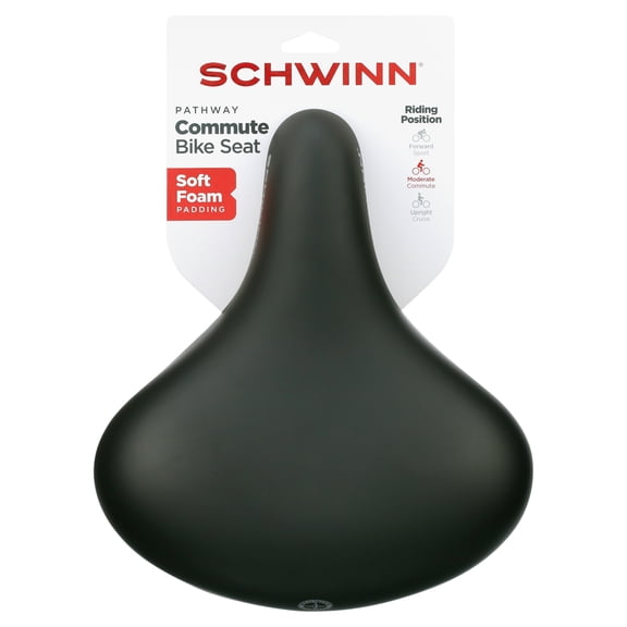 Schwinn Commute Pathway Bicycle Saddle, Foam Padding, Black
