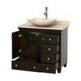 thumbnail image 3 of Acclaim 36 inch Single Bathroom Vanity in Espresso, White Carrera Marble Countertop, Pyra Bone Porcelain Sink, and No Mirror, 3 of 7