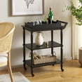 thumbnail image 2 of SAFAVIEH Haven 3-Tier Wood Kitchen Serving Cart, Matte Black, 2 of 16