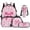 Pink Bow Baseball, variant on Aplkyhs Pink Bow Baseball Kids Backpack Set of 4 with Lunch Box Pencil Case and Water Bottle Carrier Includes Schoolbag with Front Pocket Elementary School Girls