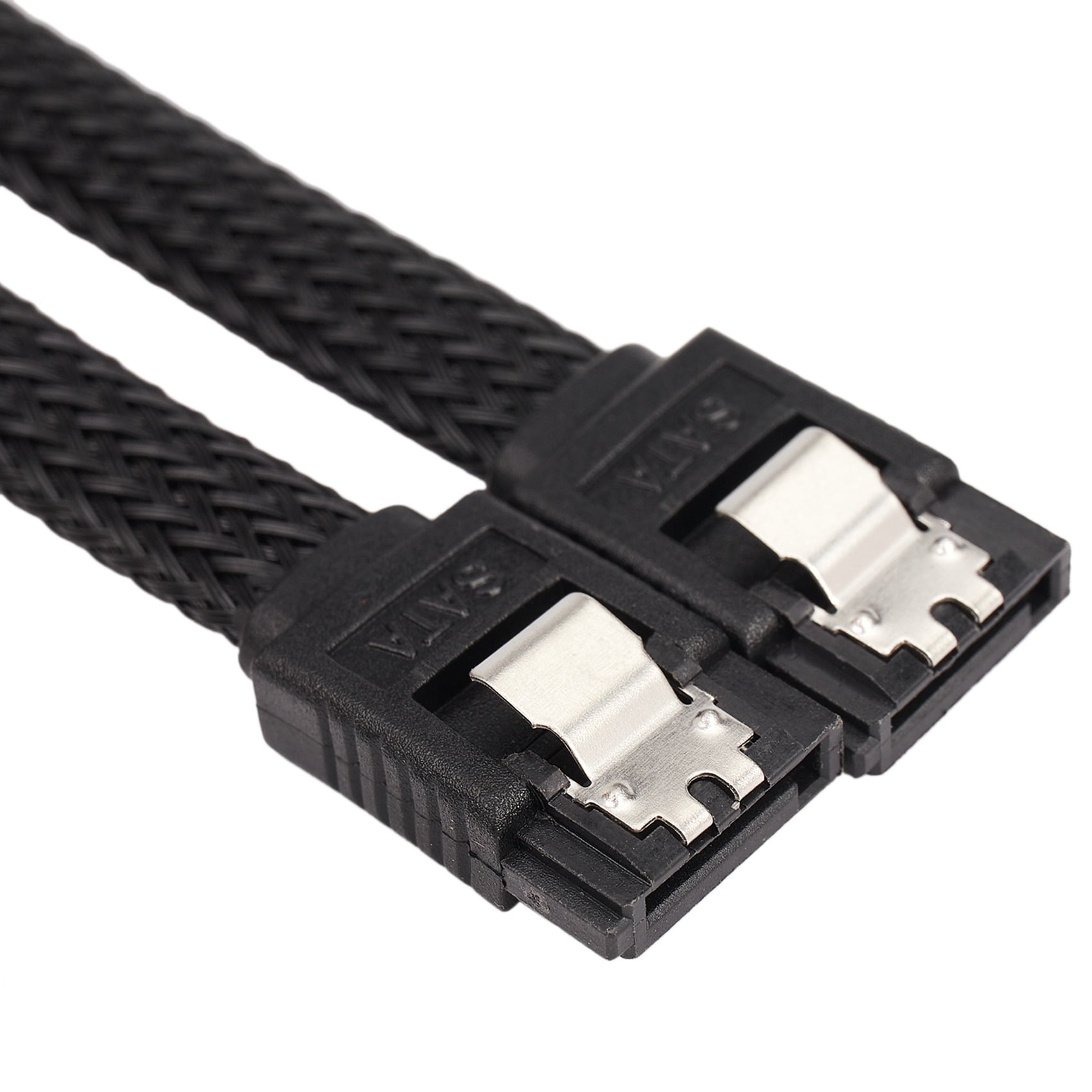 Blanco Beauneo 50cm Sata 3.0 III Sata3 7Pin Cable de Datos Cables Ssd 6Gb/S Cable de Datos de Disco Duro HDD con Funda de Nylon Versión Superior
