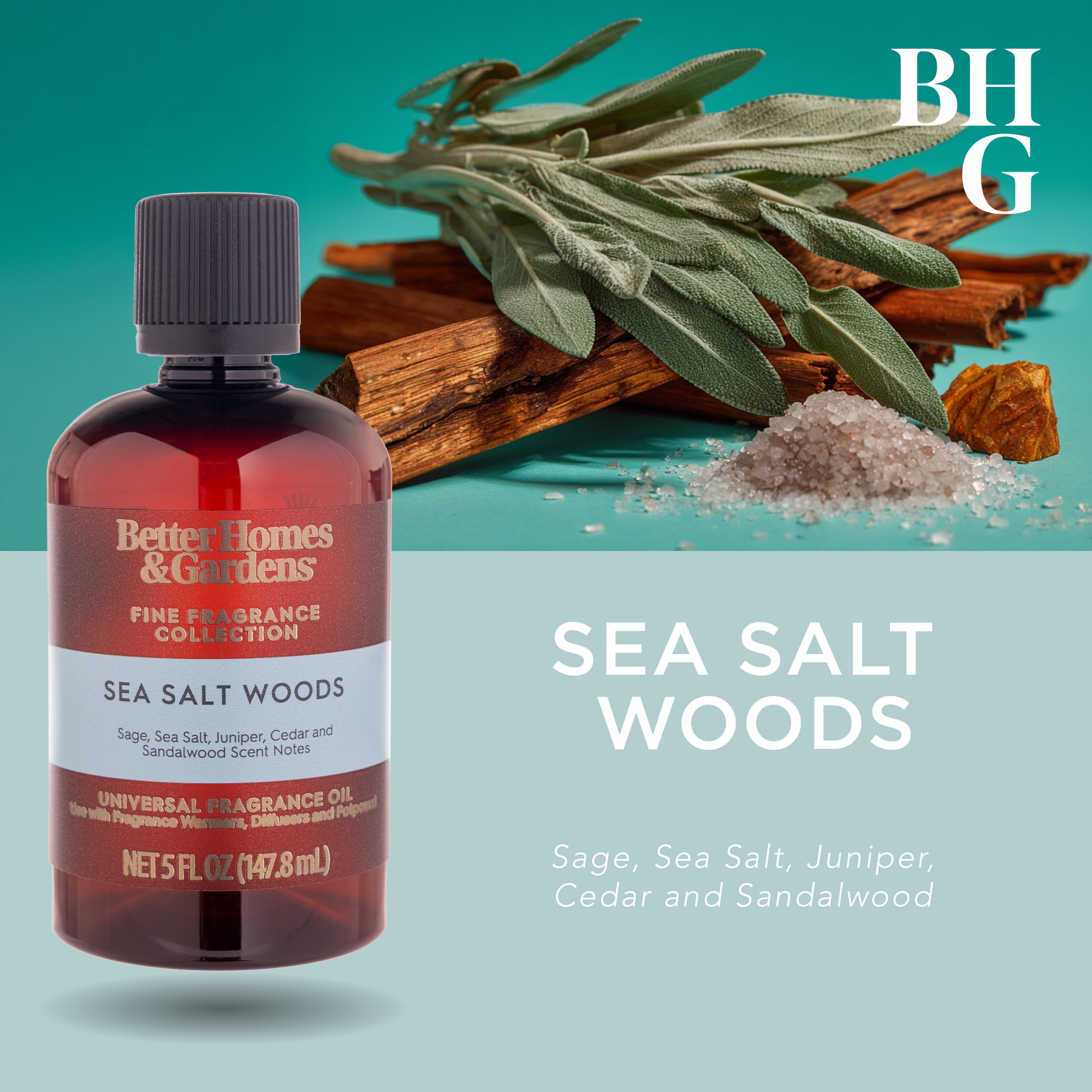 Better Homes & Gardens Fine Fragrance Universal Oil, Sea Salt Woods, 5 fl oz
