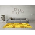 thumbnail image 3 of Ahgly Company Machine Washable Indoor Rectangle Patchwork Yellow Transitional Area Rugs, 5' x 7', 3 of 4