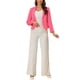 thumbnail image 2 of BLAZER CHIC para Mujeres, Abierto al Frente, Ideal para el Trabajo, Chaqueta de Traje Corta de Verano, Rosa Neón-Sólido M, 2 of 6
