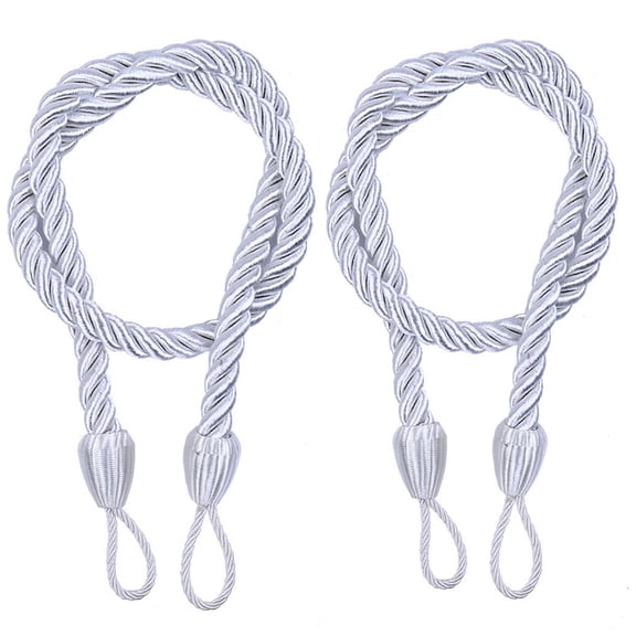 2 Pack Hand Braided Curtain Tie Back, Rope Knot Drape Tie Backs, European Style Decorative Curtain Holdbacks, for Home Outdoor Bedroom Office Decorative Curtain