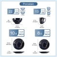 thumbnail image 3 of Juego de vajilla LOVECASA 16 piezas para 4 piezas de porcelana azul oscuro, 3 of 8