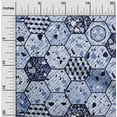 thumbnail image 2 of oneOone Rayon Blue Fabric Geometrical Hexagon Stone Texture Sewing Craft Projects Fabric Prints By Yard 56 Inch Wide, 2 of 4
