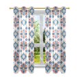 thumbnail image 7 of Yayeee Window Curtains Set of 2 for Living Room Light Filtering 63"x42", Navy Blossom Mosaic, 7 of 7