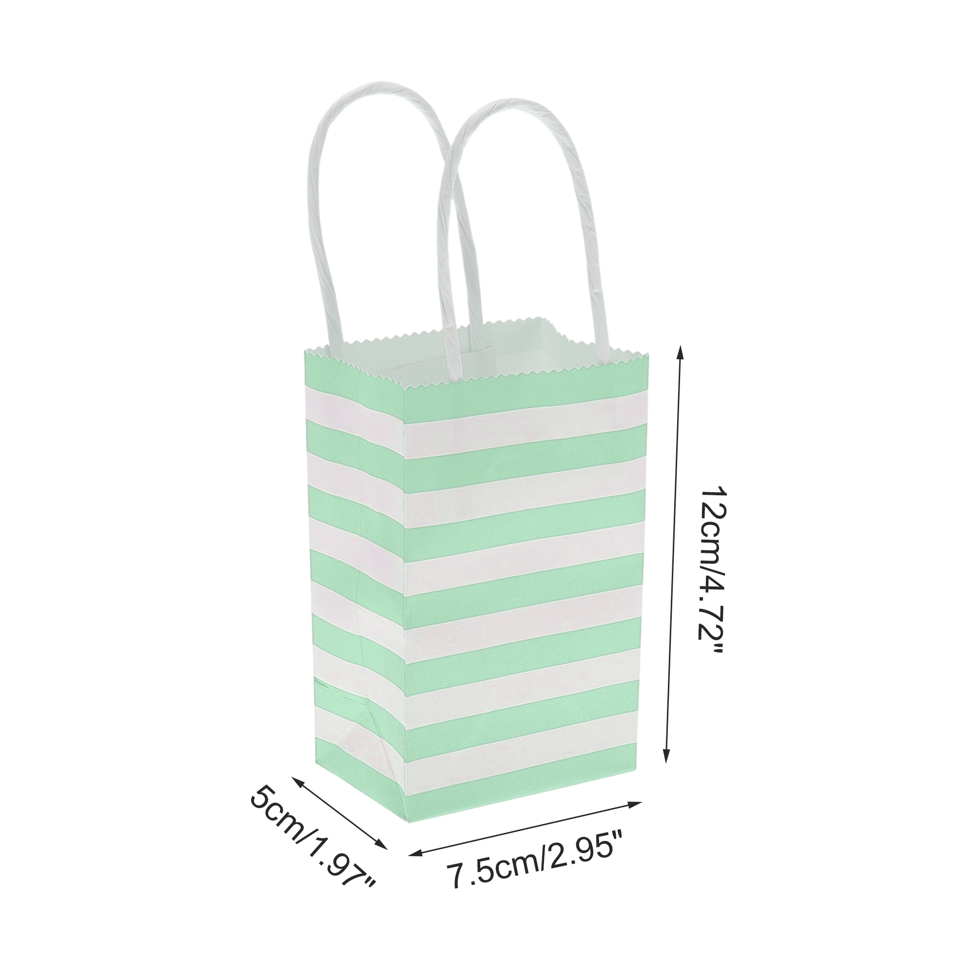 Unique Bargains Stripes Gift Bags 6 Pcs for Birthdays Holidays Green