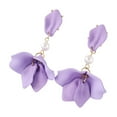 thumbnail image 5 of Ziurtnc 1 Pair Colorful Petal Drop Earrings Faux Pearl Decor Dangle Earrings Women Piercing Stud Earrings Jewelry Gift, 5 of 8