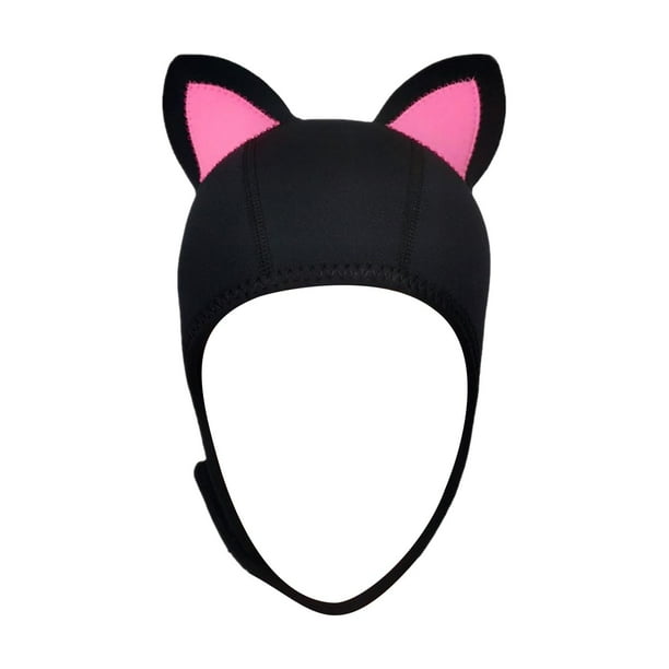 Bonito traje de neopreno con capucha, accesorio cómodo duradero de neopreno de 3mm para esnórquel Oreja rosa S Zulema Capucha de traje de buceo