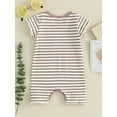 thumbnail image 4 of Suealasg Baby Boys Girls One Piece Jumpsuit 3M 6M 12M 18M Short Sleeve Striped Bodysuit Newborn Summer Romper Clothes for Girls Boys, 4 of 9