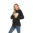 thumbnail image 6 of Youmylove Women Maternity Regular Solid Color Hem Casual Long Sleeve Top Belt Hoodies Breastfeeding Top Comfy, 6 of 9