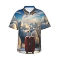 thumbnail image 1 of Fotbe Sunset Airplane Travel View Camisa Hawaiana para Hombre Unisex – Camisa Casual de Verano con Botones de Manga Corta de Algodón y Lino,3X-Large, 1 of 7