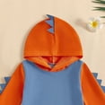 thumbnail image 4 of UngA Newborn Baby Boy Fall Clothes Long Sleeve Rompers Hoodies Dinosaur Cartoon Infant Toddler Onesie Jumpsuit Winter Outfits (Blue,6-12 Months), 4 of 6
