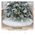 thumbnail image 2 of Pie de Arbol de Navidad Afelpado, Falda para Árbol Tipo Piel Artificial Esquimal (Blanco, Chico), 2 of 6