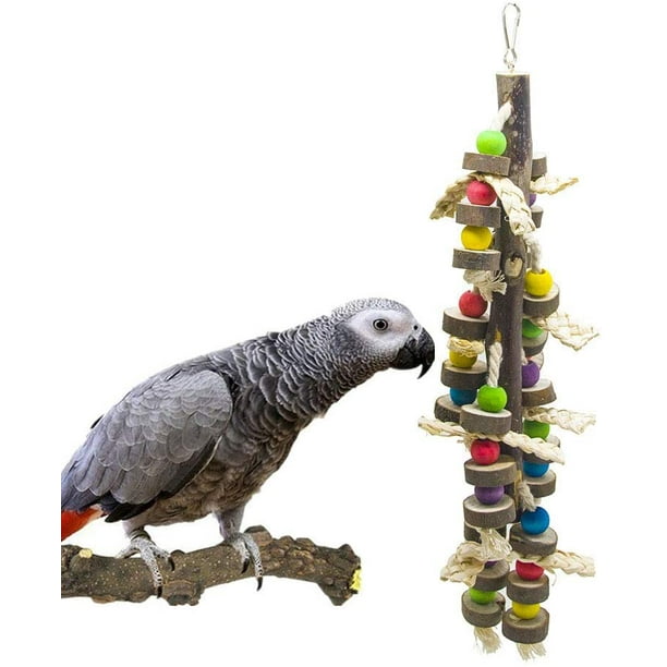 EBaokuup Juguetes de madera para masticar pájaros, bloques, juguetes para desgarrar loros, lo mejor para pinzones, periquitos, periquitos, cacatúas, conures, pájaros amorosos y loros amazónicos MFZFUKR DLM510