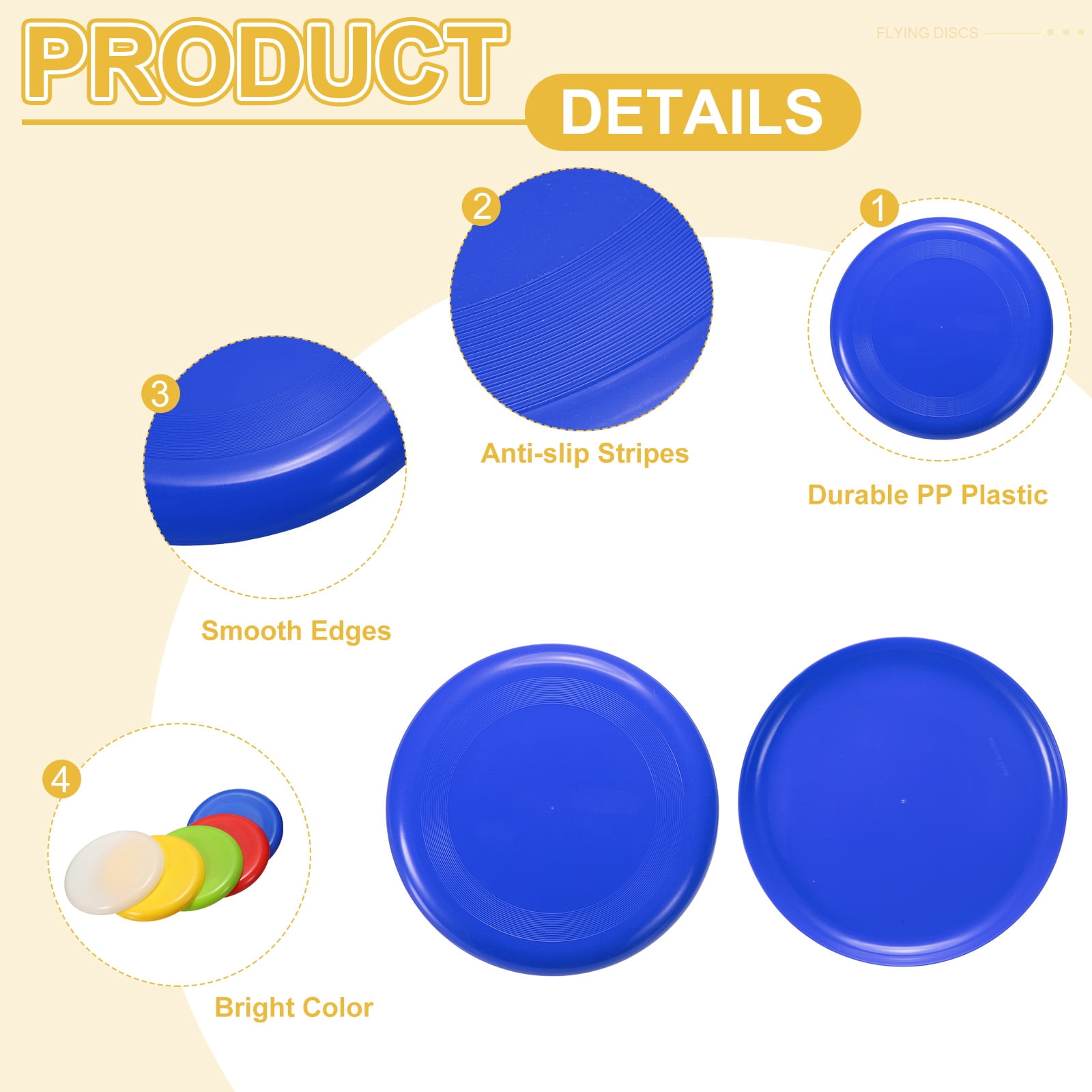 Uxcell Flying Disc Colorful Plastic Flying Disk Flyer for Outdoor Sports Training Playing Lawn Game Blue