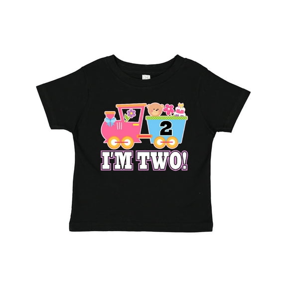 Inktastic 2nd Birthday Cute Pink Train Girls Toddler T-Shirt