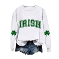 thumbnail image 4 of Besolor Chandail en Molleton pour Femmes St Patricks Day Trèfle Imprimé Manches Longues Pull Décontracté Col Rond Graphique, 4 of 5