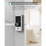 Smart Lock, HEANTLE Keyless Entry Door Lock, Smart Door Lock for Front Door, Door Lock with Handle, Fingerprint Door Lock, Google Smart Lock, Free App, IC Card, Code, Easy Installation (Black)