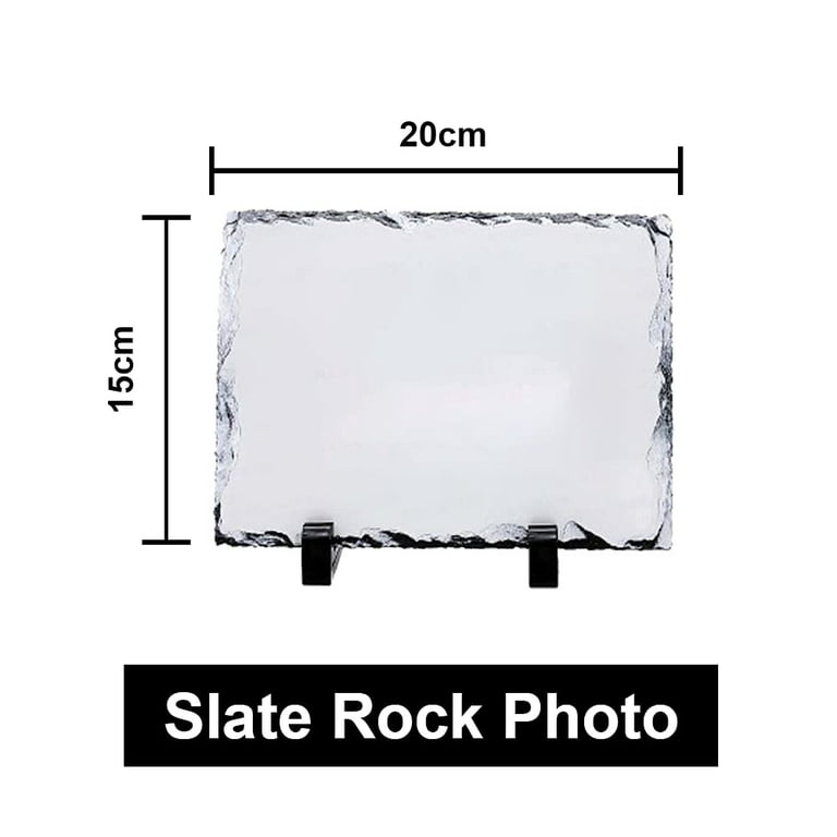 MR.R Sublimation Blanks 6x8 Rectangular Rock Slate Photo Plaque Picture Frame Glossy Surface Customized Photo Frame Novelty for Wedding,Birthday