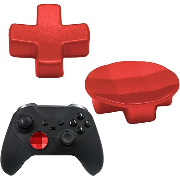 TRAHOO-2 in 1 Metal D-Pads for Xbox One Elite Series 2,Elite Controller Metal D-Pads,Directional Pad Button Kits Replacement Parts for Xbox Controller Series 2 Core/Elite Series 2 Controller(Red)