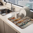 thumbnail image 2 of African American Dish Drying Mats for Kitchen Counter, Black Woman Dress African Tribe Absorbent Coffee Bar Mat with Non-slip Rubber Backed Quick Drying Dish Rack Pad 12"x16", 2 of 9