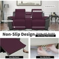 thumbnail image 4 of Easy-Going Loveseat Recliner Cover with Console, Reversible Couch Cover for Living Room, Split Sofa Cover for Each Seat with Elastic Straps for Kids, Dogs, Pets(2 Seater, Wine/Beige), 4 of 7