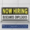 thumbnail image 3 of Now Hiring Buscamos Empleados 13 oz Heavy Duty Vinyl Banner - Trabajos Disponibles - Sign for Business Advertising Indoor/Outdoor Single-Sided with Metal Grommets (4x10 ft, Bk & Wh & Ye), 3 of 6