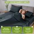 thumbnail image 6 of Lux Decor Collection Rayon from Bamboo Blend Sheets King Size - 4 Piece Cooling Bed Sheets Set, Black, 6 of 9
