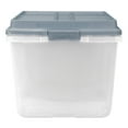 thumbnail image 4 of Hefty 72 Qt Hi-Rise Stackable Plastic Storage Bin w/Lid, 6 Pack, Smoke Blue, 4 of 12