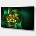 thumbnail image 2 of Fractal Green Flower on Black - Floral Canvas Art Print, 2 of 4
