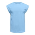 thumbnail image 5 of Yifymode Mens Sleeveless Shirts Workout Tank Tops Cut Off Shirts Gym Muscle Loose Fit Tee,Light Blue 2XL, 5 of 5