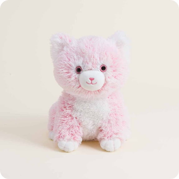 Warmies Pink Kitten Cozy Plush Heatable Lavender Scented Stuffed Animal, Microwavable Heated Plushie and Weighted Soft Plush Toy, Lavender Scented Plushie for Warmth & Comfort