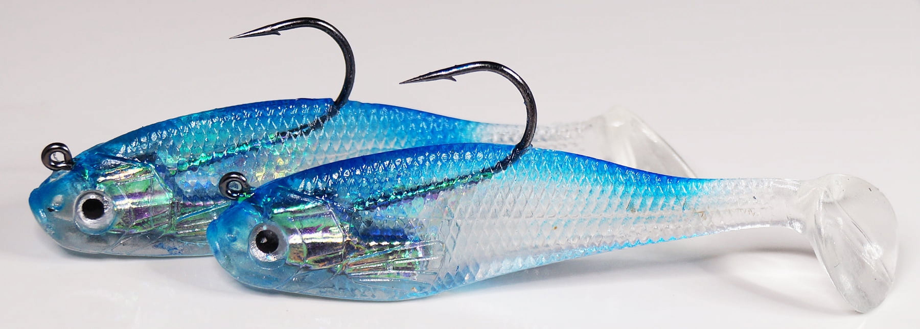 Creme Lure 3" Paddle Tail Shad Fishing Lures for Bass Blue Back