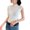 White, variant on Ochine Summer Knit Shirt Ribbed Mock Turtle Neck Solid Color Short Sleeves T Shirts Causal Sexy Fitted Blouses Tank Top Vacation Club for Women, Average Size