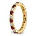 thumbnail image 5 of 14k 3/4 carat Lab Grown Diamond VS/SI+ G+ and Lab Created Ruby Size 7 Eternity Band, 5 of 6