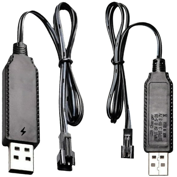 3.7V USB Charging Cord with SM2.0 2P Plugs and Smartest IC Charging for Lithiums Batteries and Electronic Devices