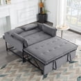 thumbnail image 2 of BSHTI 46 inch Convertble Sleeper Sofa Bed,Black Velvet Upholstered Sleeper Couch,Pull-out Sofa Bed,for Home,Office,and Guest Room(Gray), 2 of 19